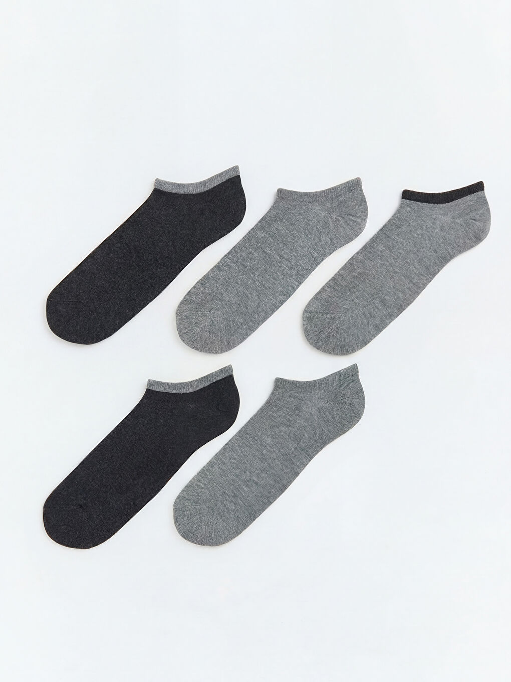 Gri Erkek Sneaker Çorap 5'li