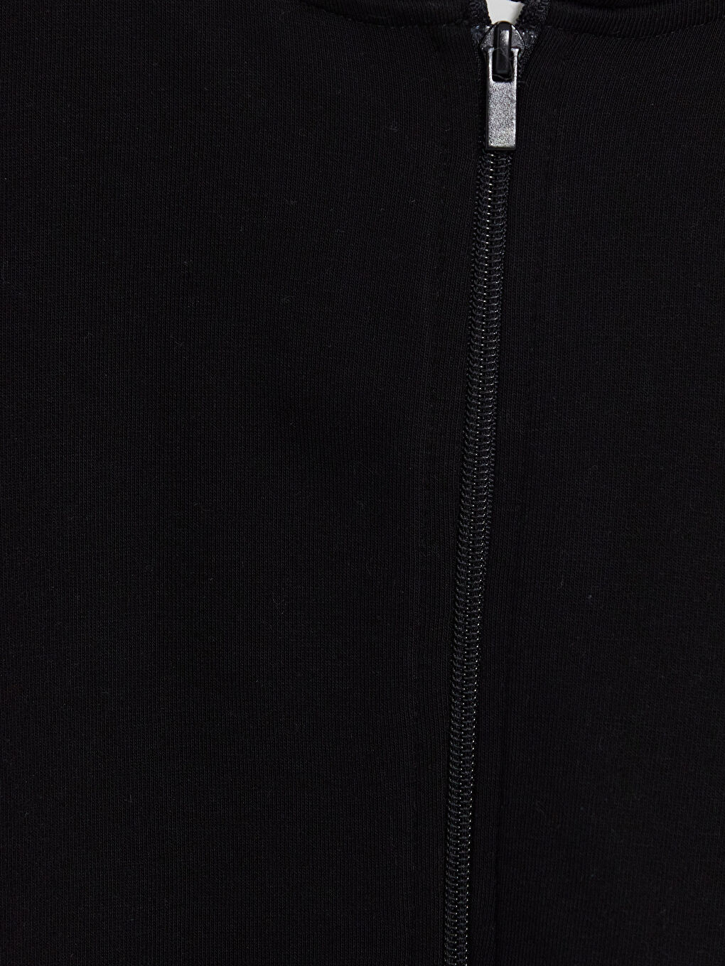Siyah Kapüşonlu Kız Çocuk Fermuarlı Sweatshirt-2