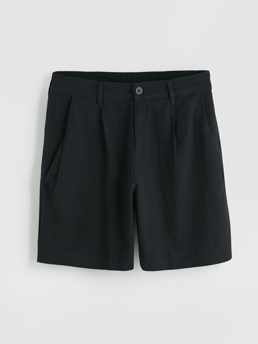 Siyah Standart Kalıp Erkek Şort