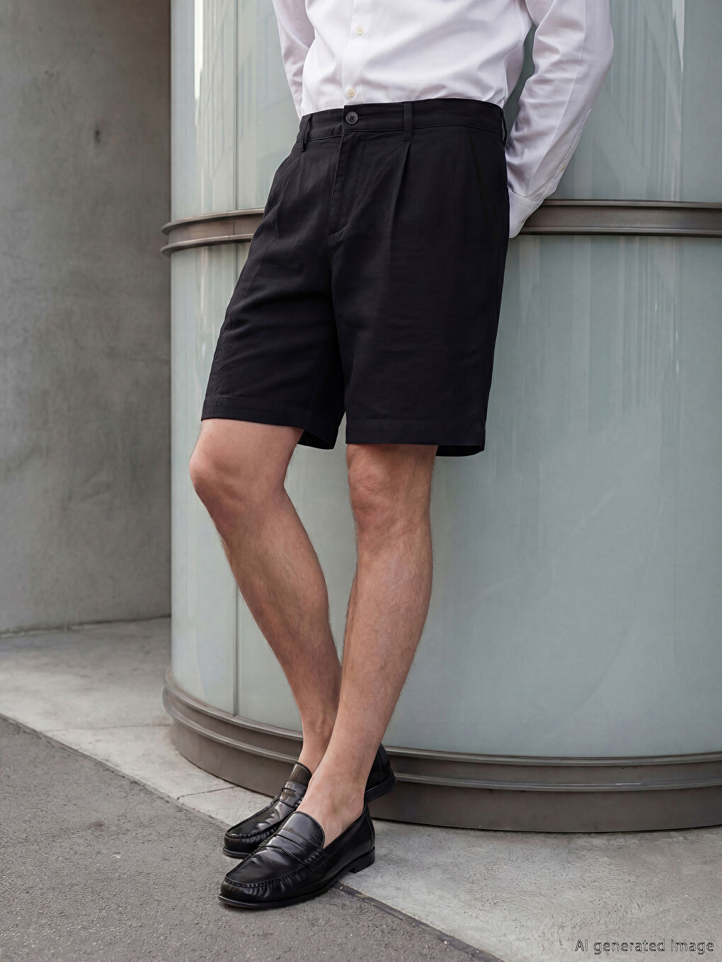 Siyah Regular Fit Erkek Şort-2