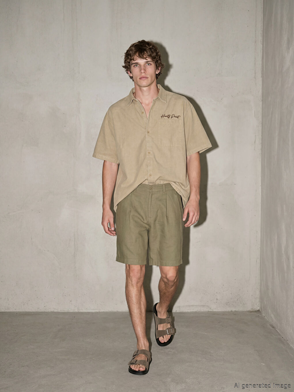 Haki Regular Fit Erkek Şort