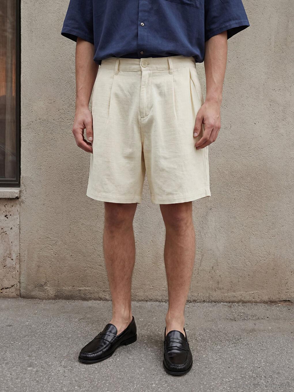 Ekru Regular Fit Erkek Şort-1