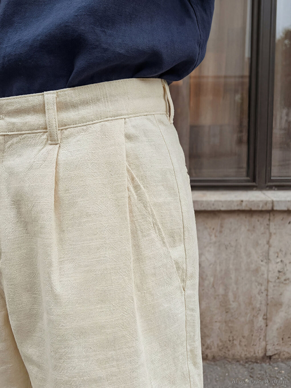 Ekru Regular Fit Erkek Şort-2