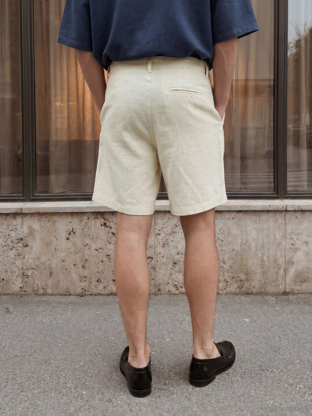 Ekru Regular Fit Erkek Şort-3