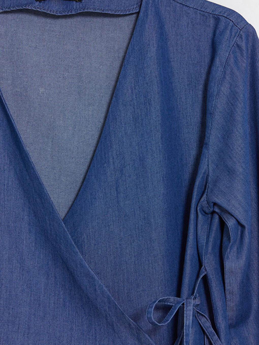 İndigo Kruvaze Yaka Kadın Jean Kimono-2