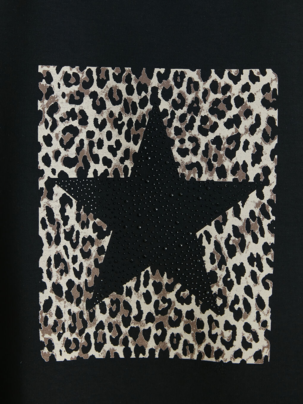 Siyah Bisiklet Yaka Desenli Bluz-6