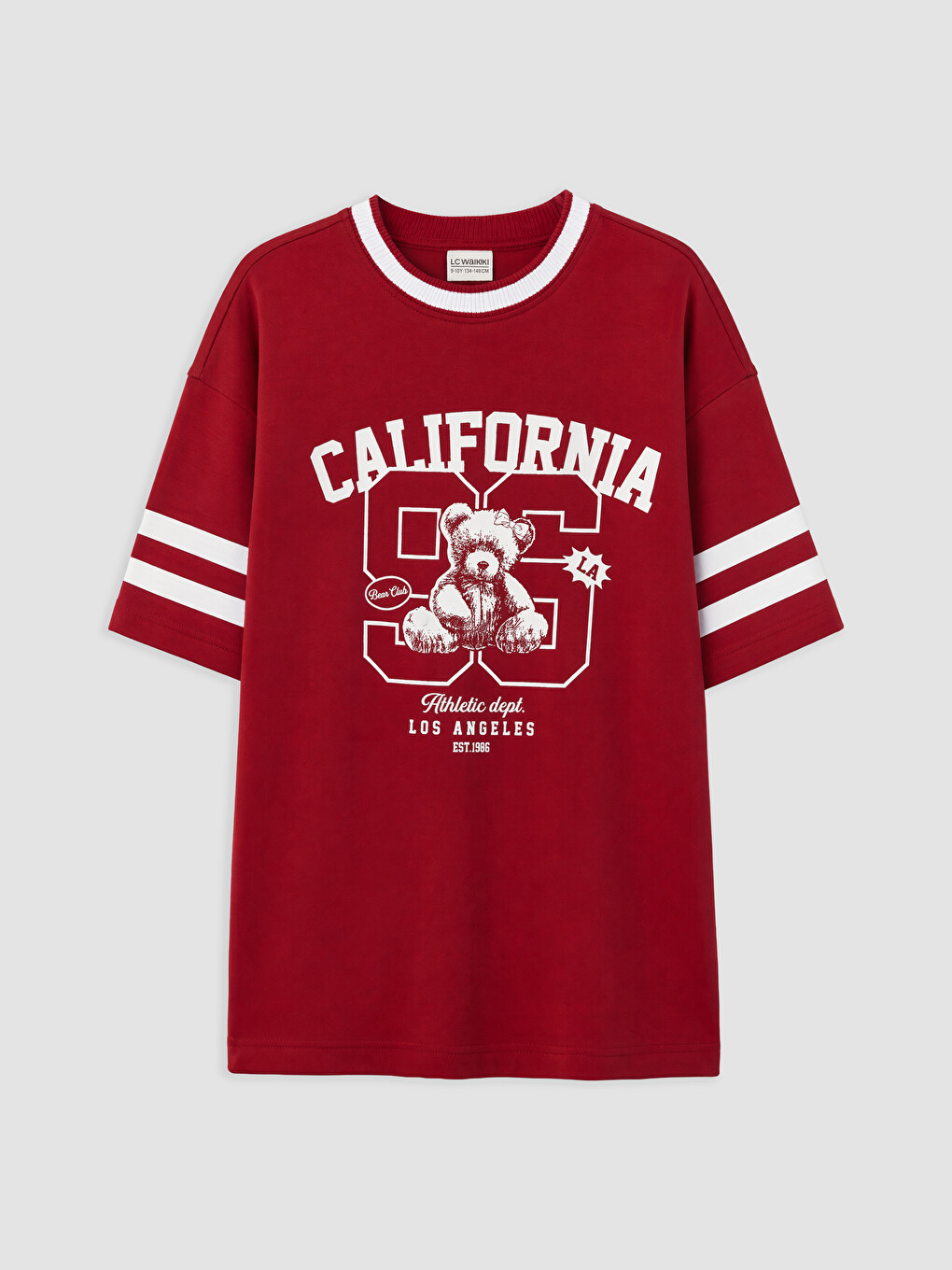 Crew Neck California Printed Girls' T-shirt