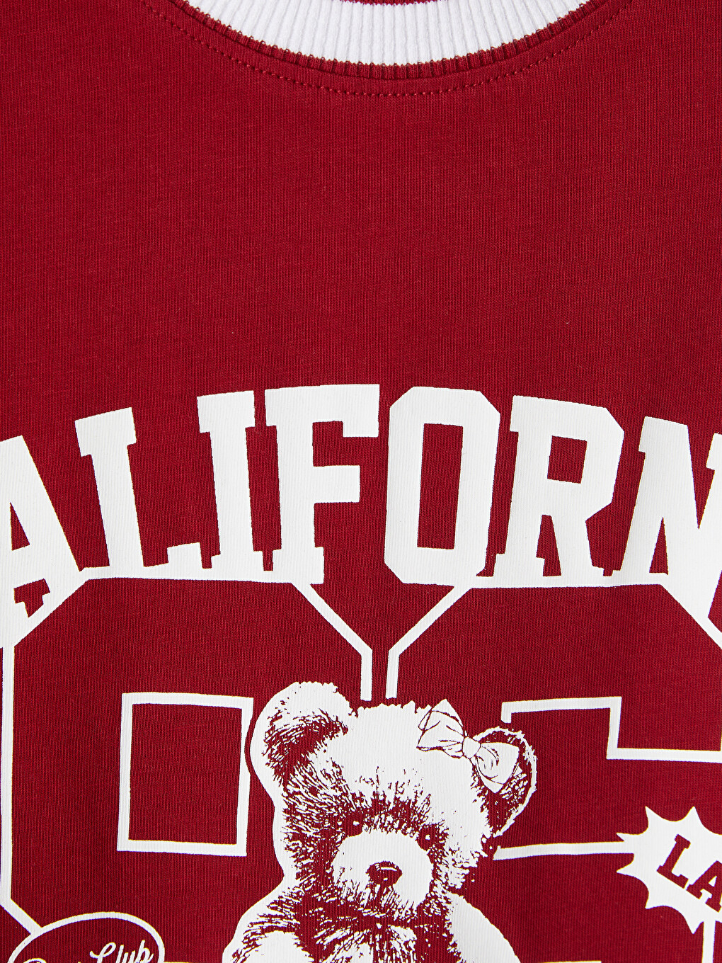 Crew Neck California Printed Girls' T-shirt-2