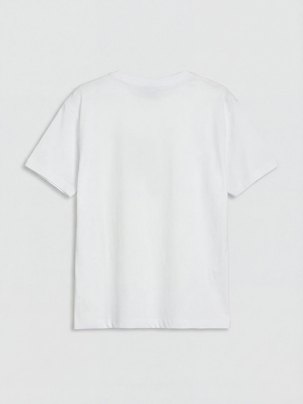 Beyaz Bisiklet Yaka Kiraz Baskılı Kız Çocuk Tişört-1