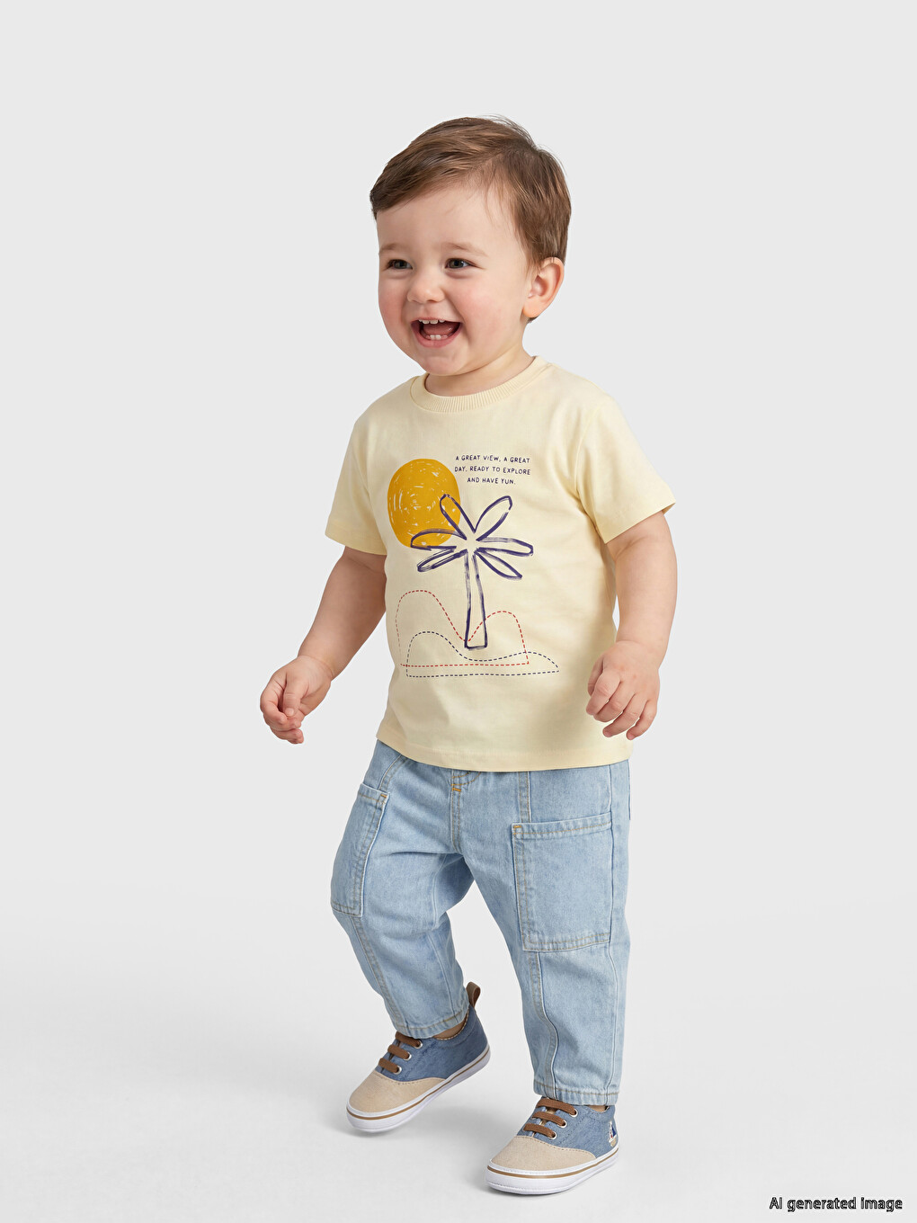 Printed Baby Boys' T-shirt And Pants Set-1
