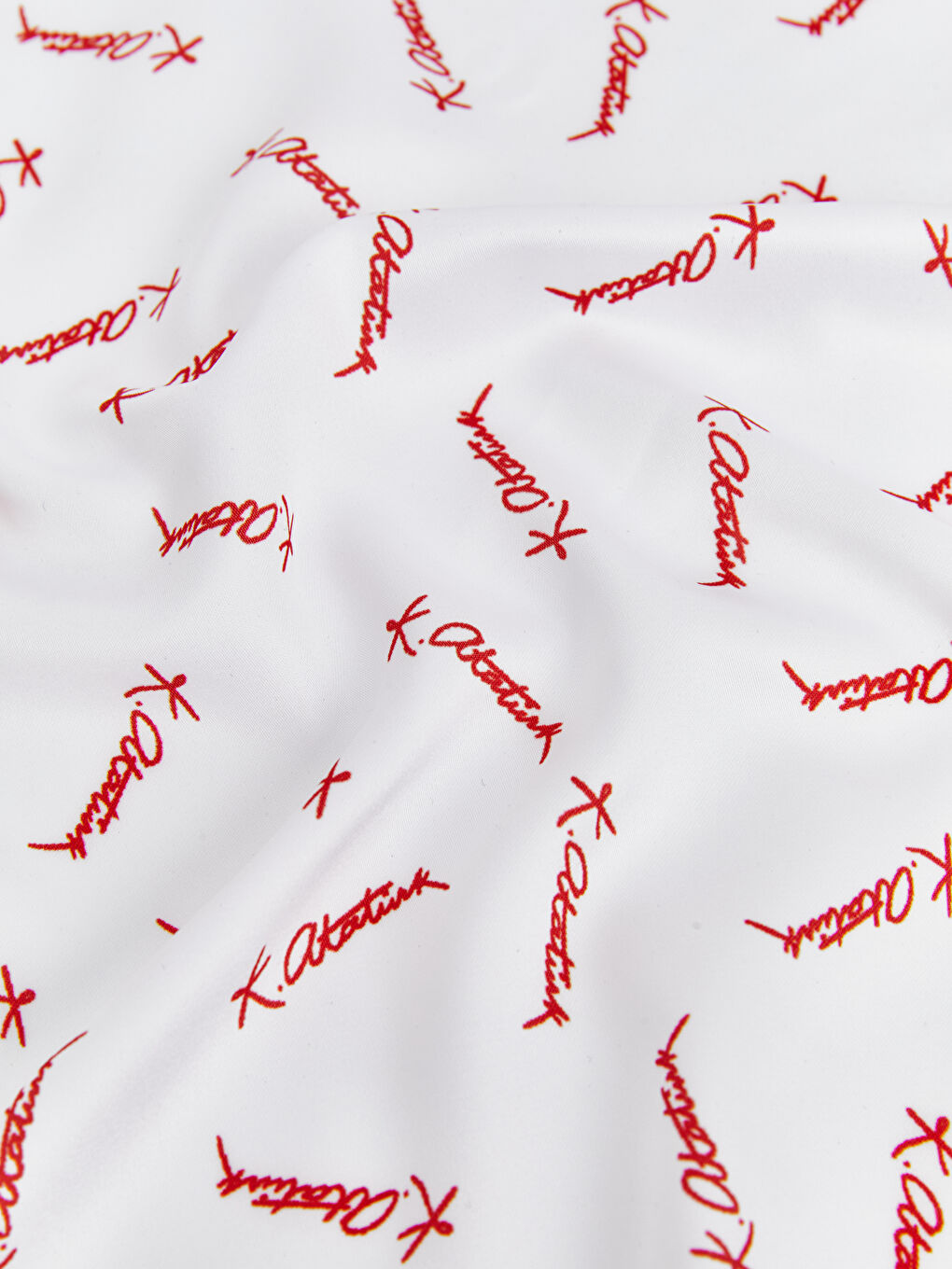 Beyaz Atatürk Baskılı Kız Çocuk Fular-3