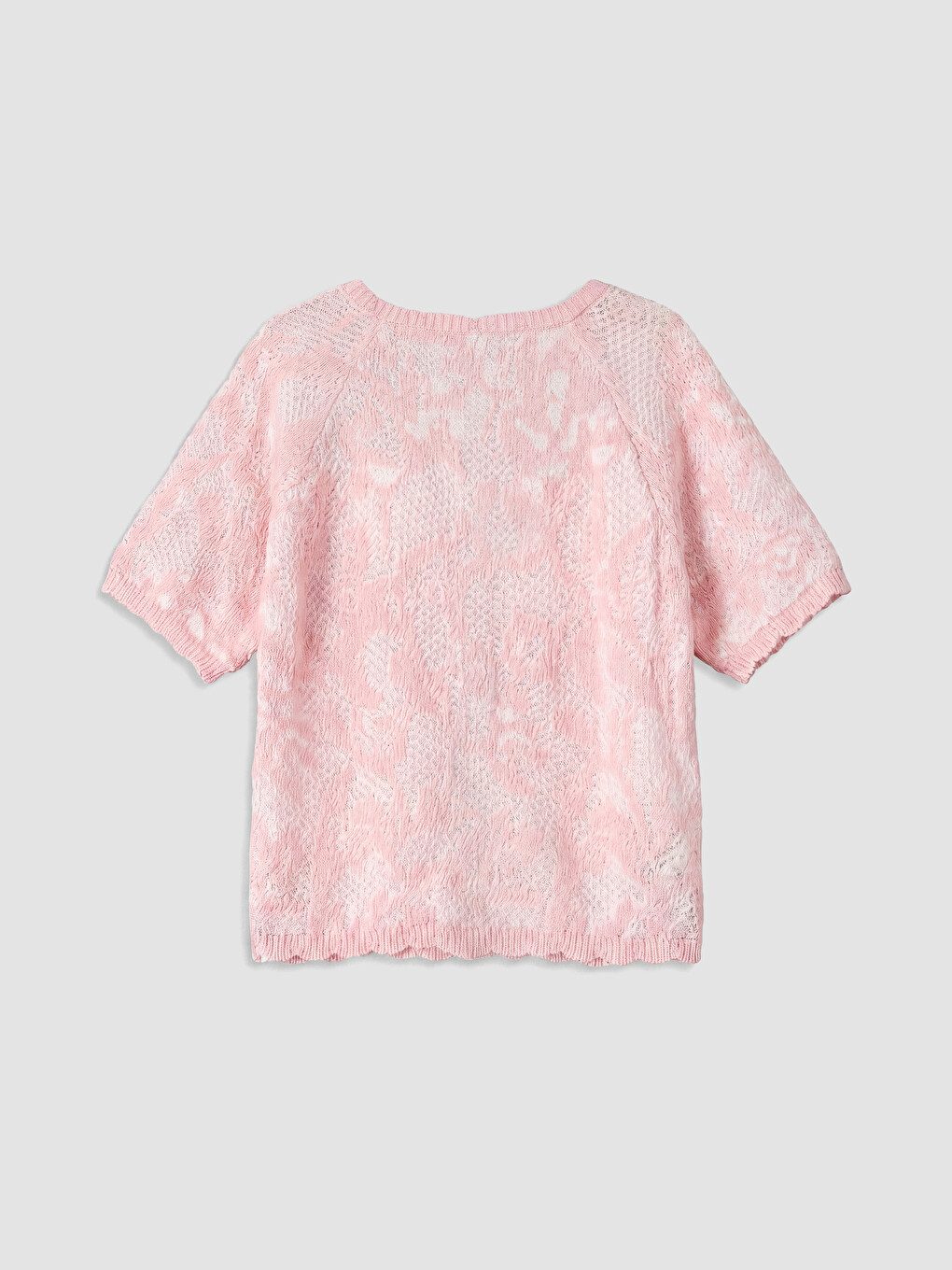 Pembe Desenli Kız Çocuk Triko Hırka-2