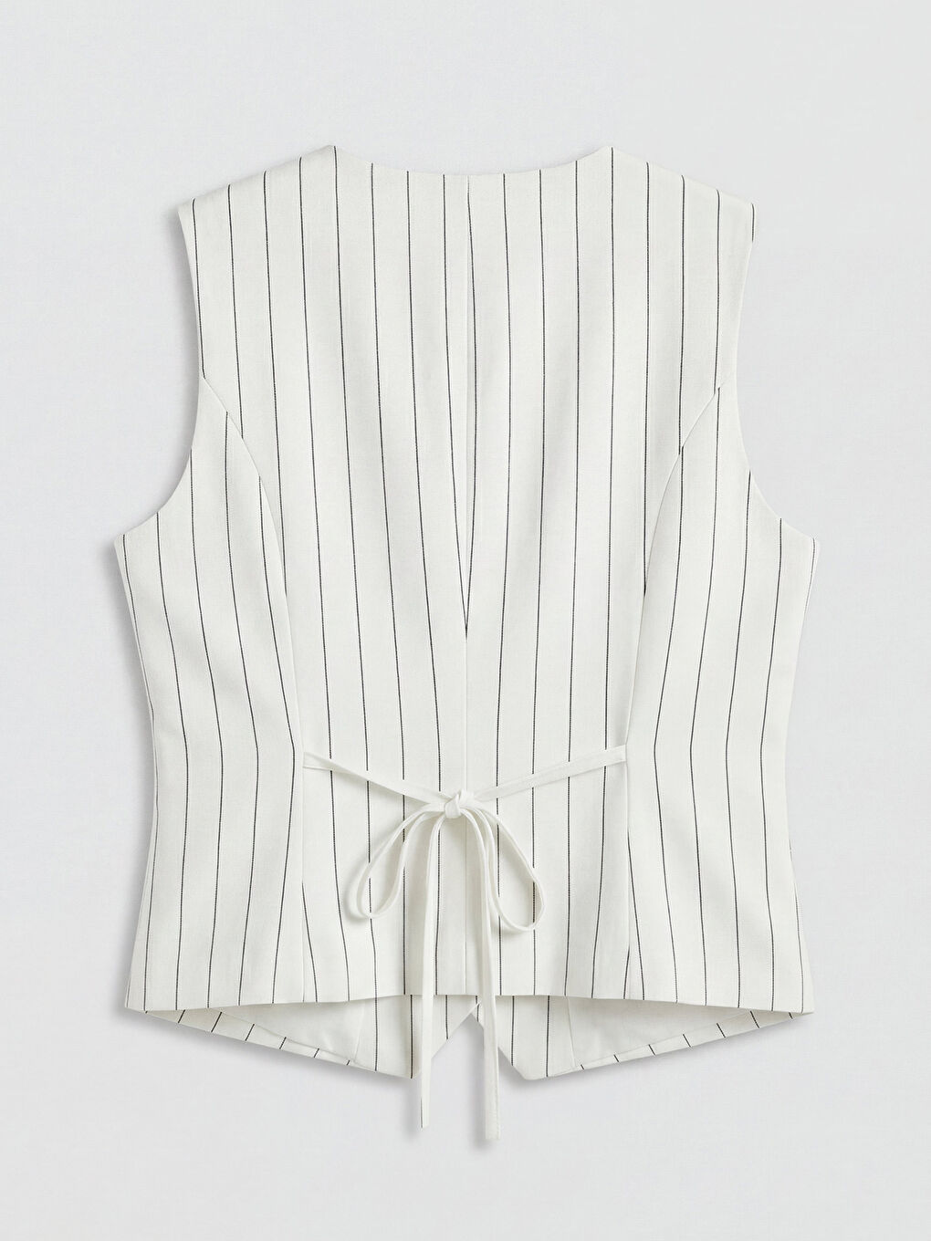 Siyah V Yaka Çizgili Kadın Klasik Yelek-1