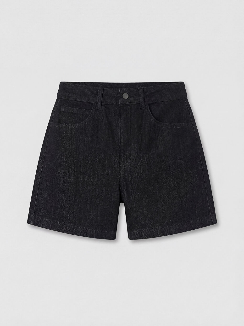 Lacivert Yüksek Bel Kadın Jean Şort