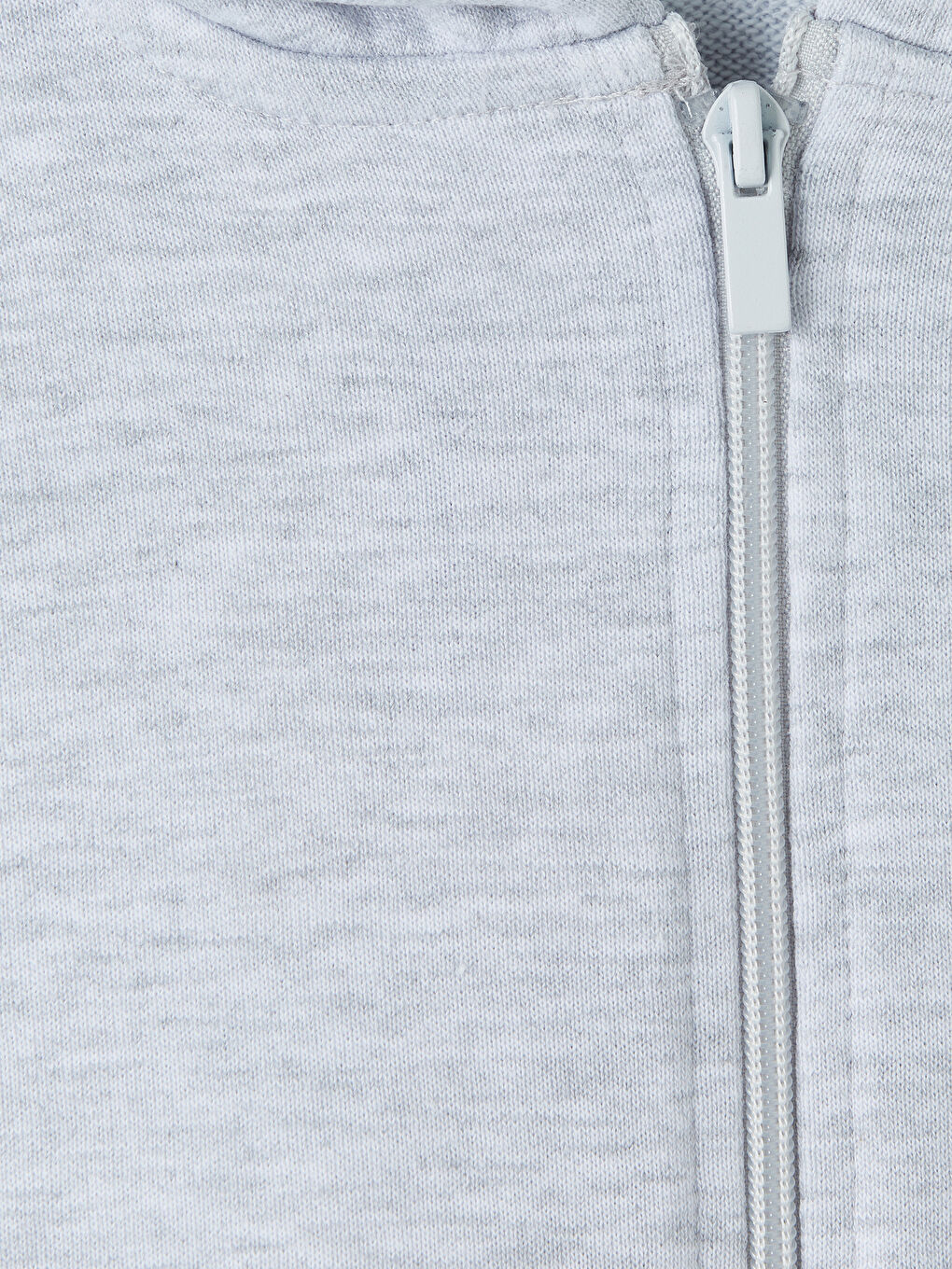 Gri Kapüşonlu Kız Çocuk Fermuarlı Sweatshirt-2
