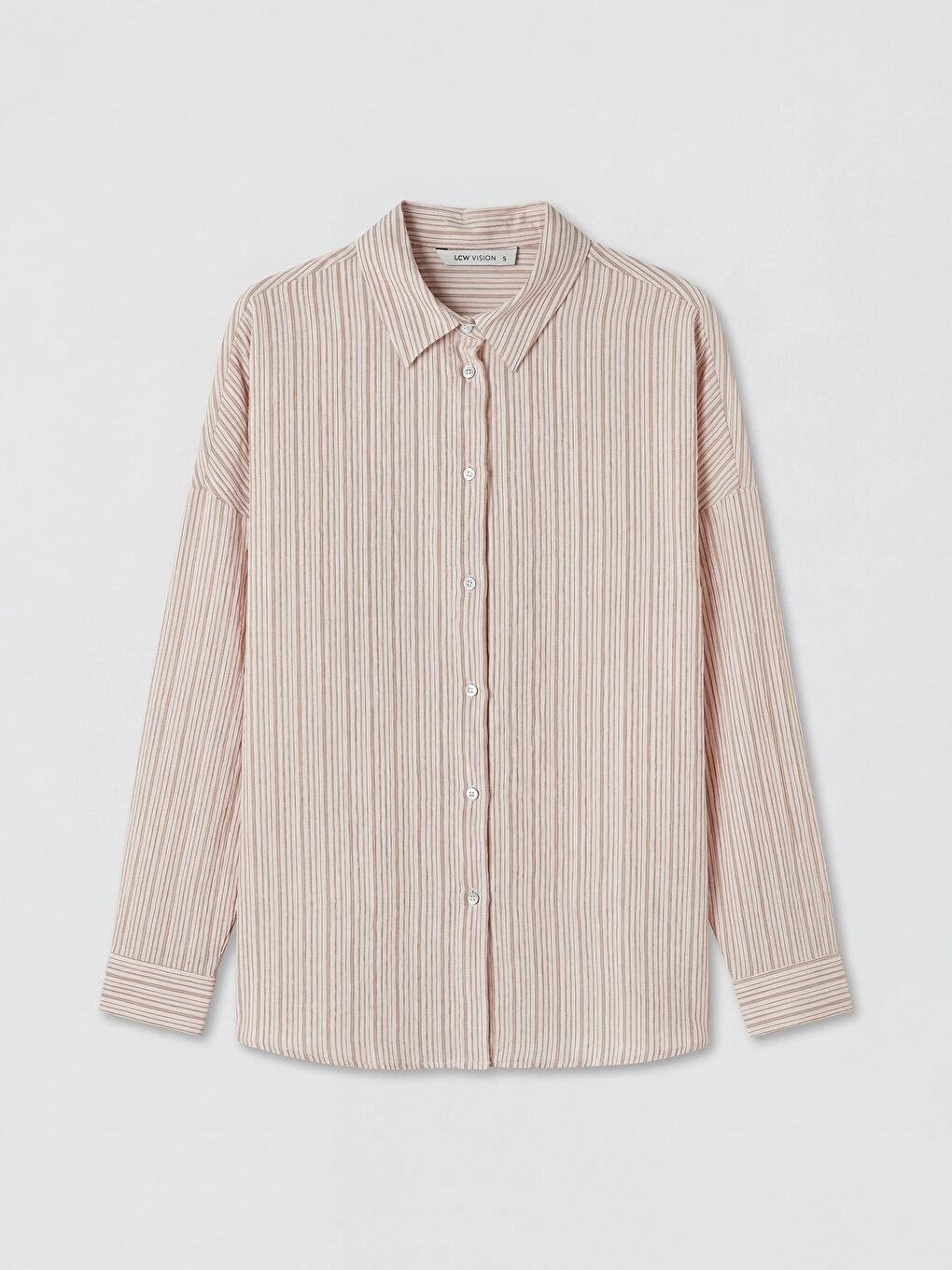 Pembe Çizgili Oversize Kadın Gömlek