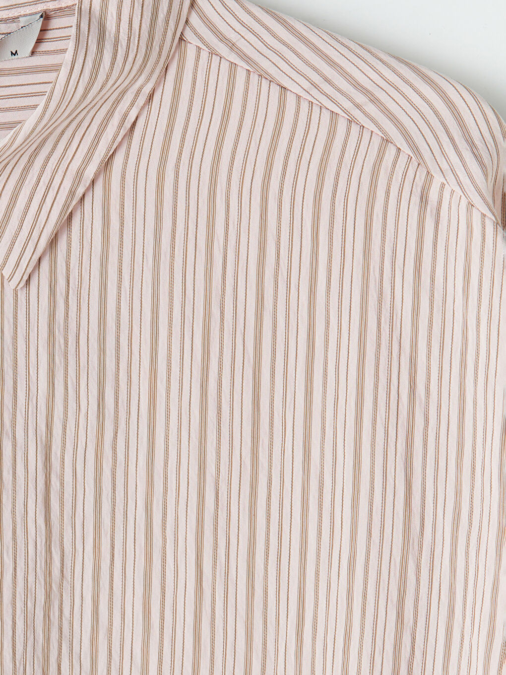 Pembe Çizgili Oversize Kadın Gömlek-2