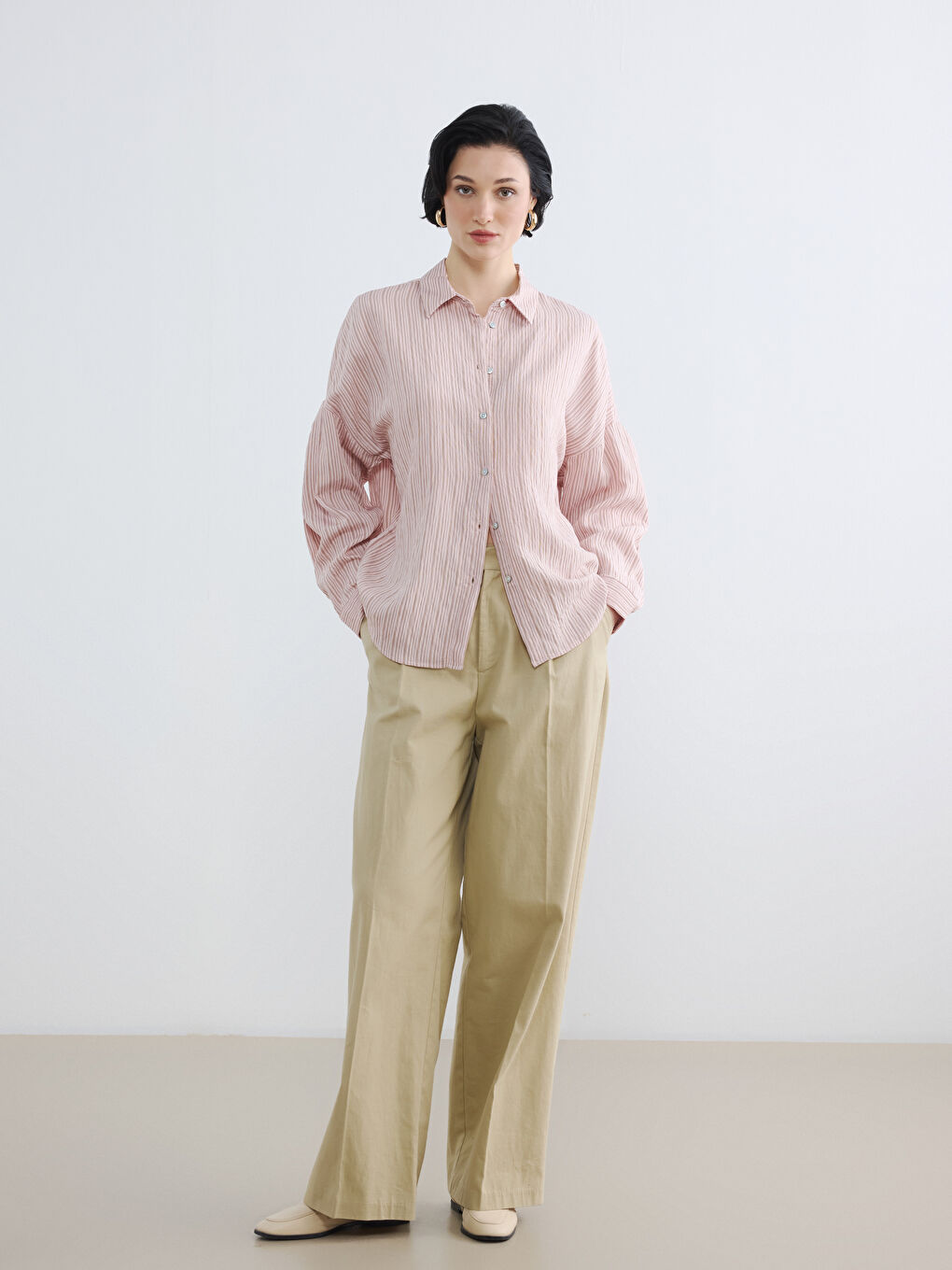 Striped Oversize Women's Shirt-4
