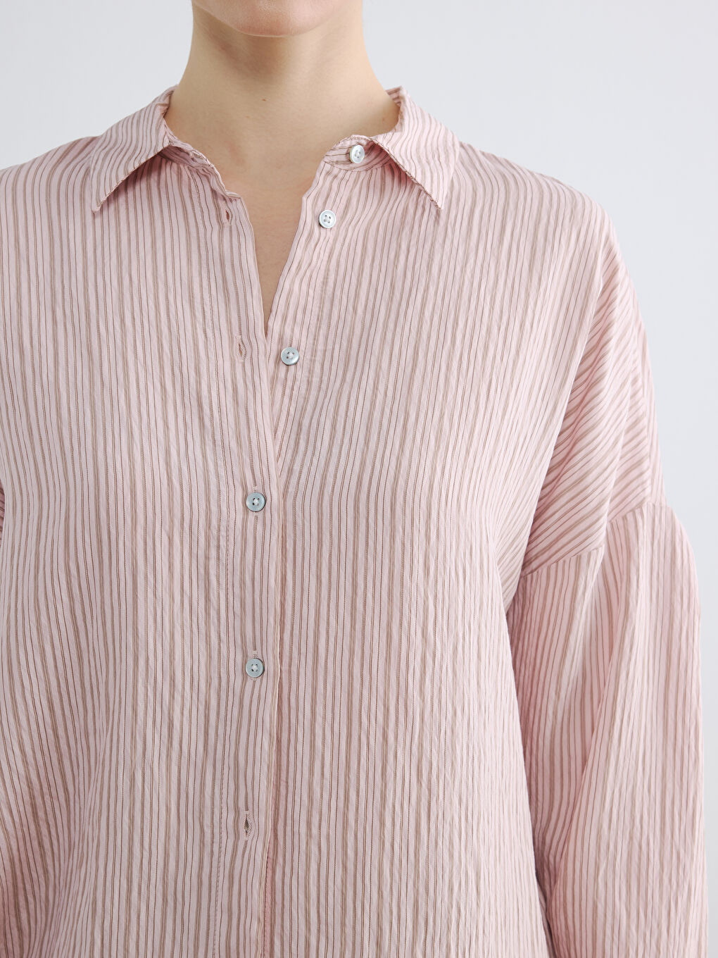 Striped Oversize Women's Shirt-5