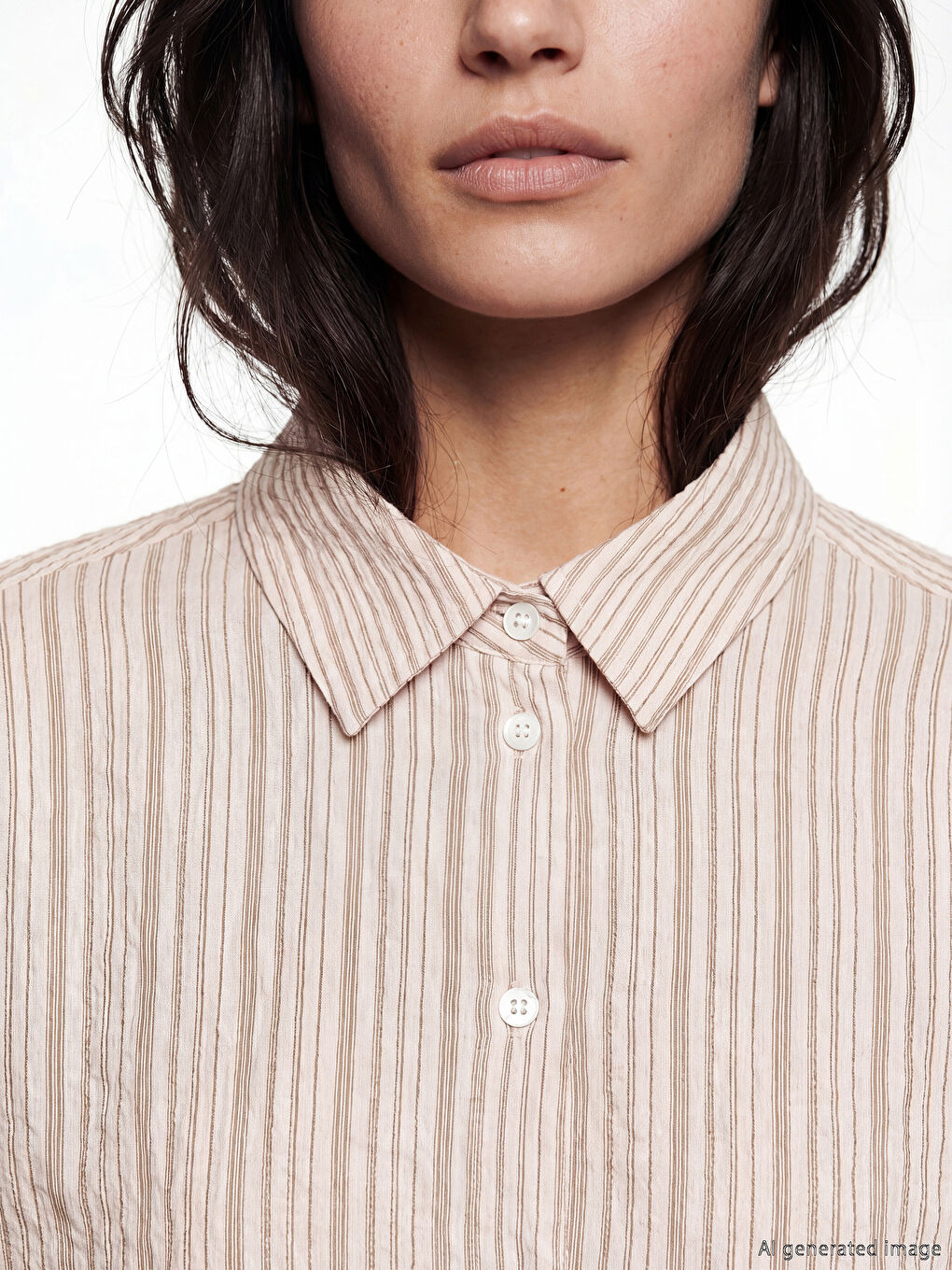 Striped Oversize Women's Shirt-2