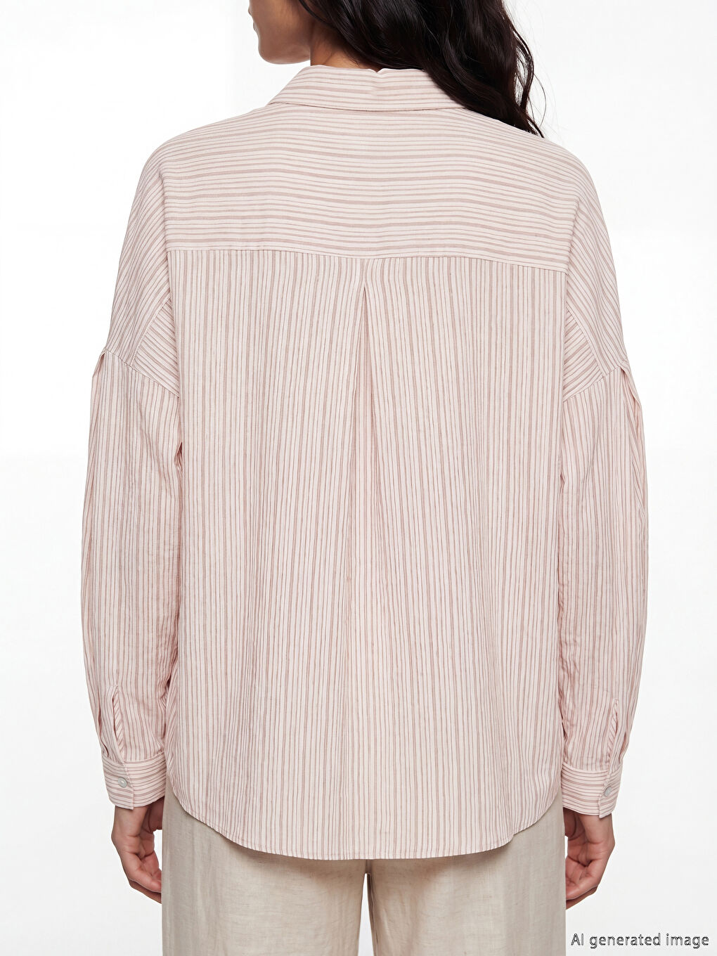 Striped Oversize Women's Shirt-6
