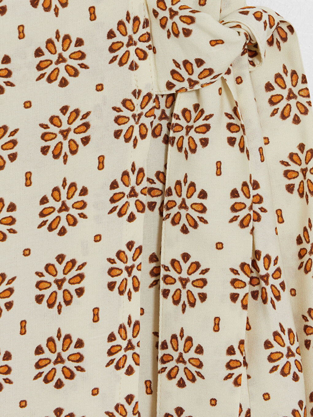 Kahverengi Beli Fermuarlı Desenli Kadın Şort Etek-2