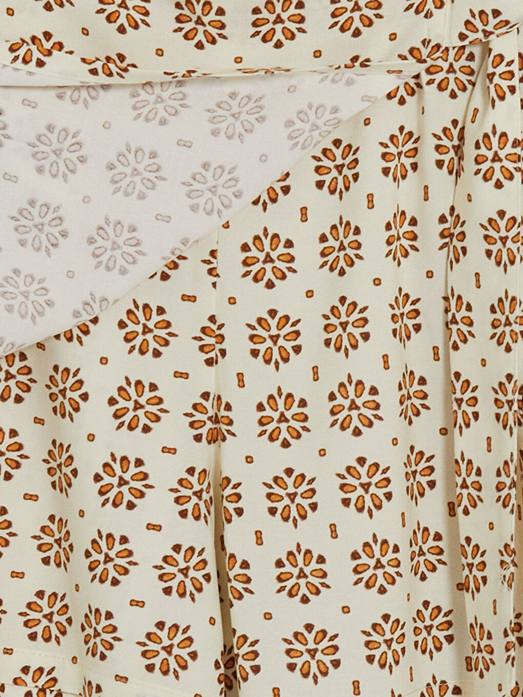 Kahverengi Beli Fermuarlı Desenli Kadın Şort Etek-3