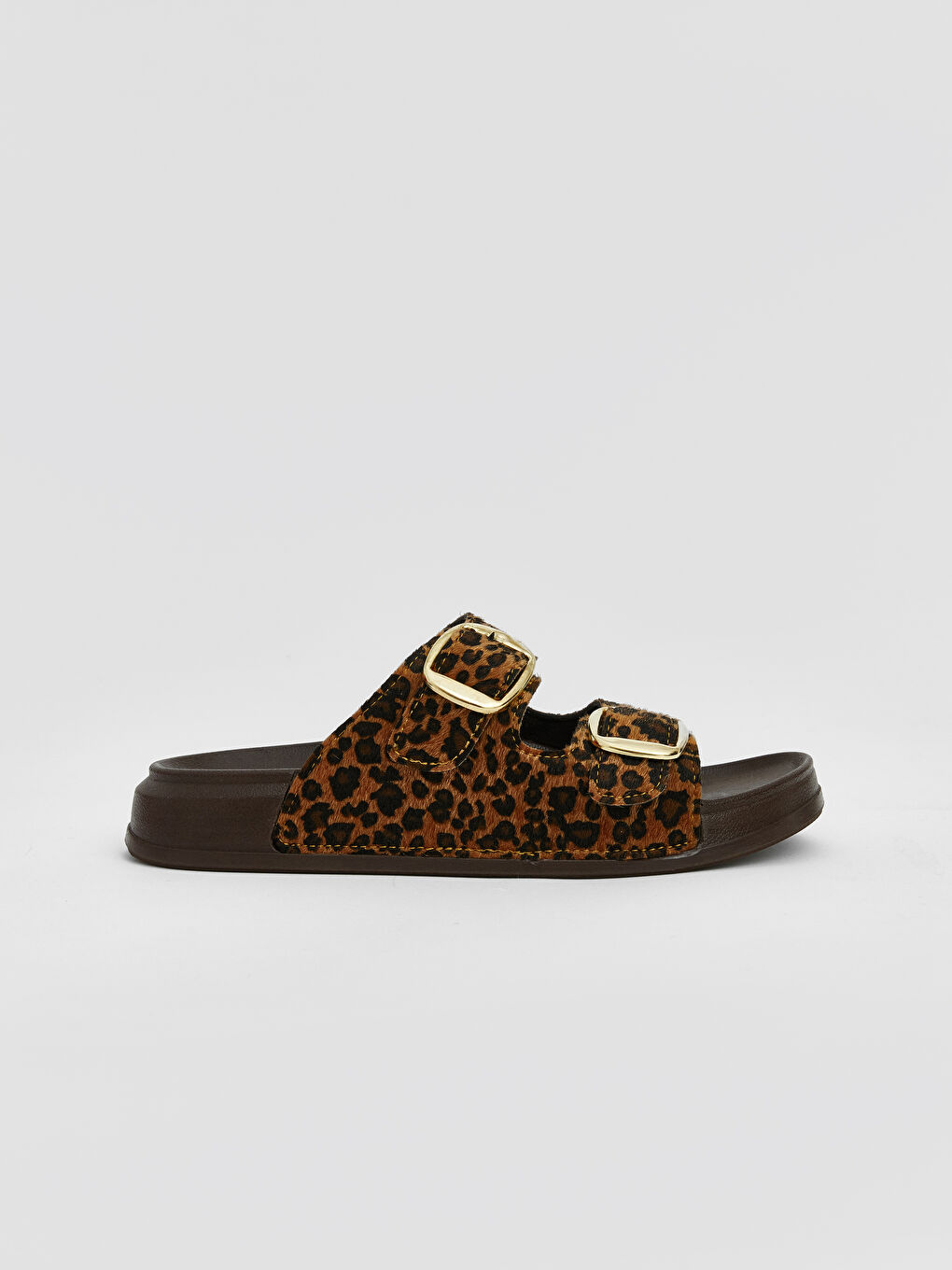 Karışık Leopar Desenli Kadın Terlik-2