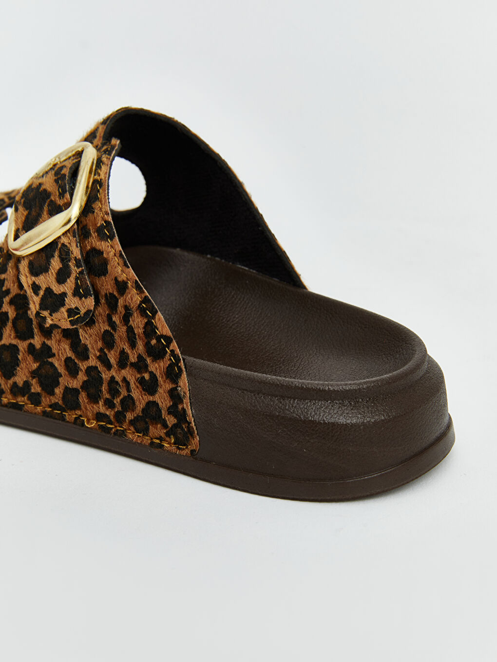Karışık Leopar Desenli Kadın Terlik-3