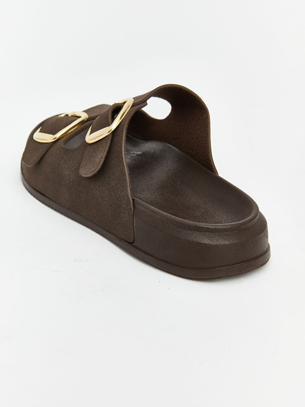 Kahverengi Çift Bantlı Kadın Terlik-4