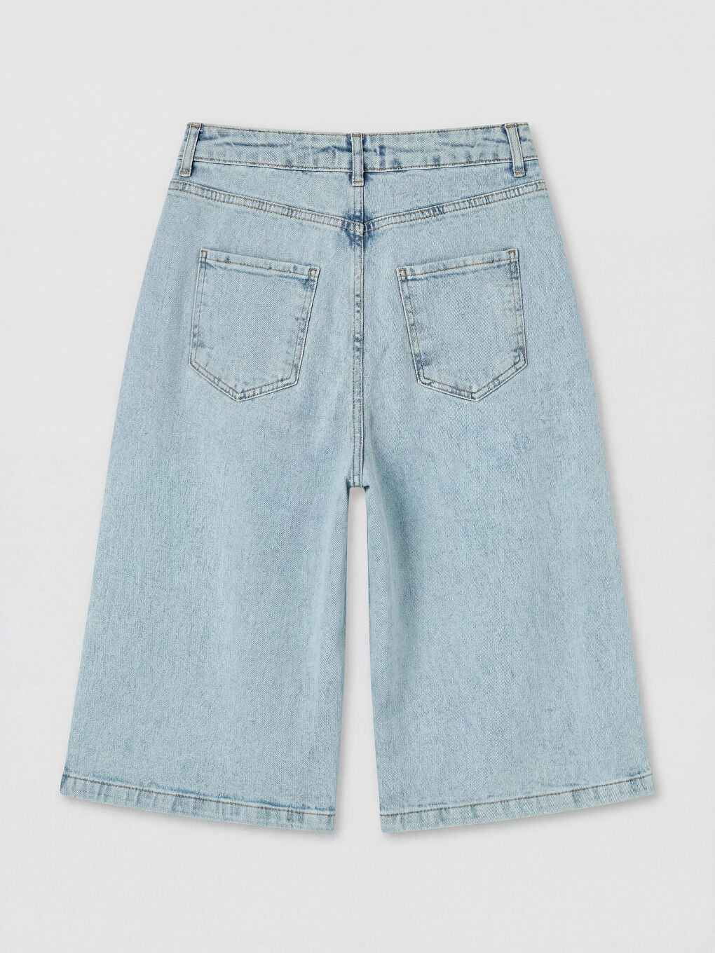 İndigo Bermuda Fit Kadın Jean Şortolon-1