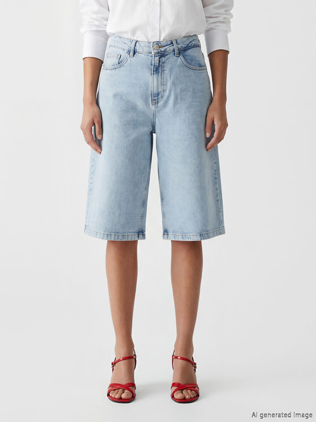 Bermuda Fit Women's Jean Shorts-1