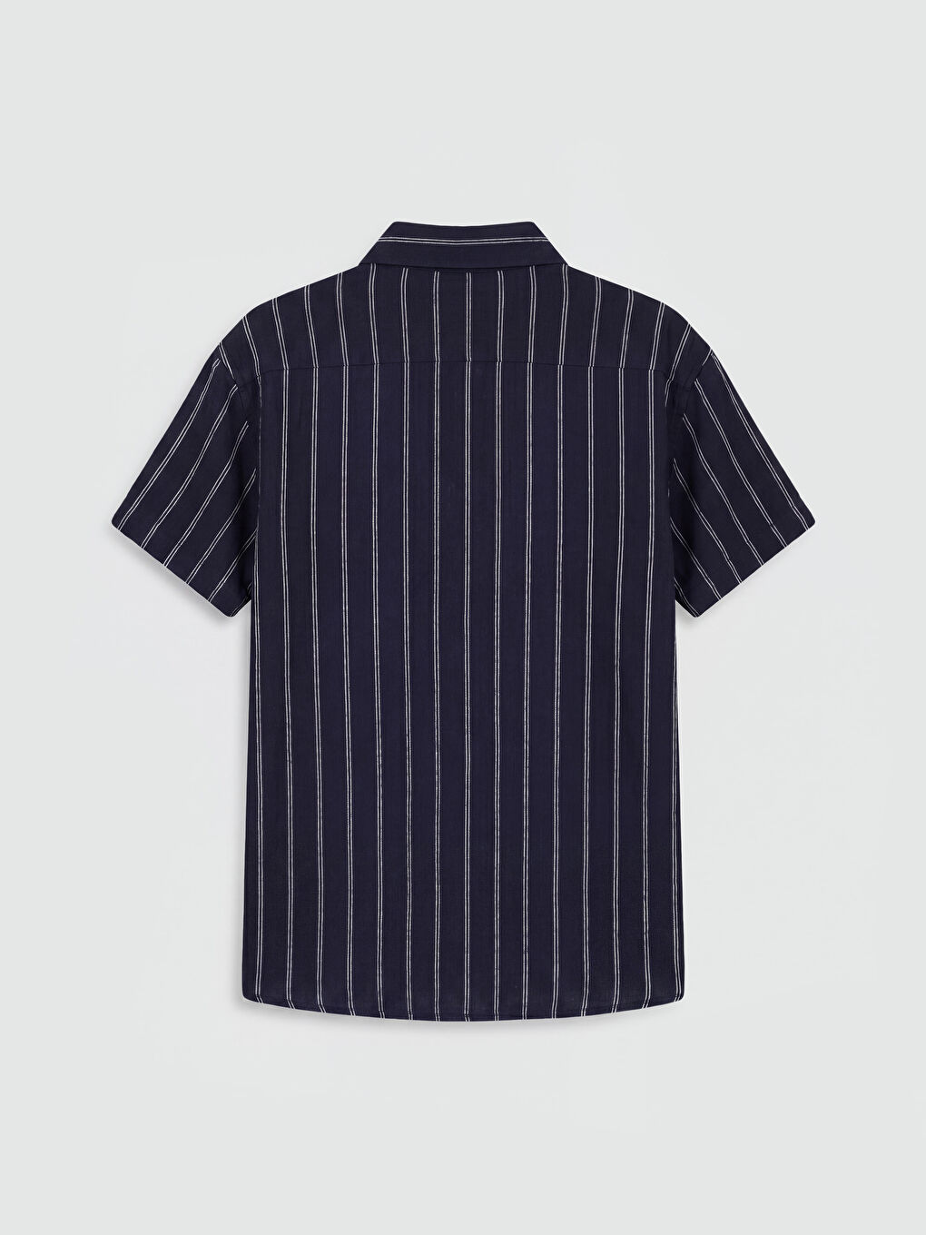 Lacivert Çizgili Kısa Kollu Erkek Çocuk Gömlek-1