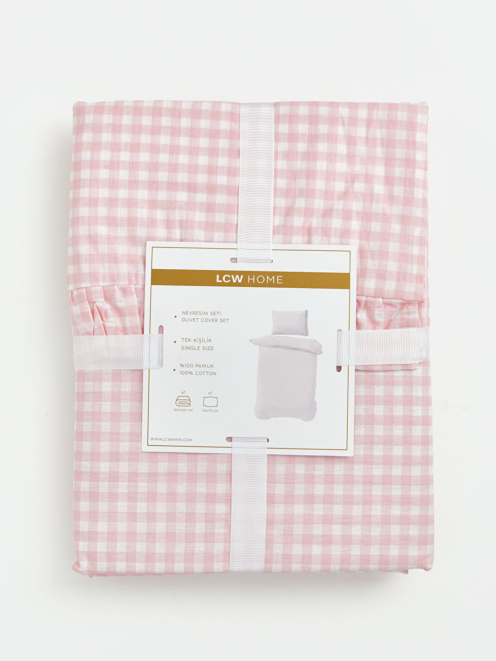 Karışık Pötikare Desenli Tek Kişilik Nevresim Seti