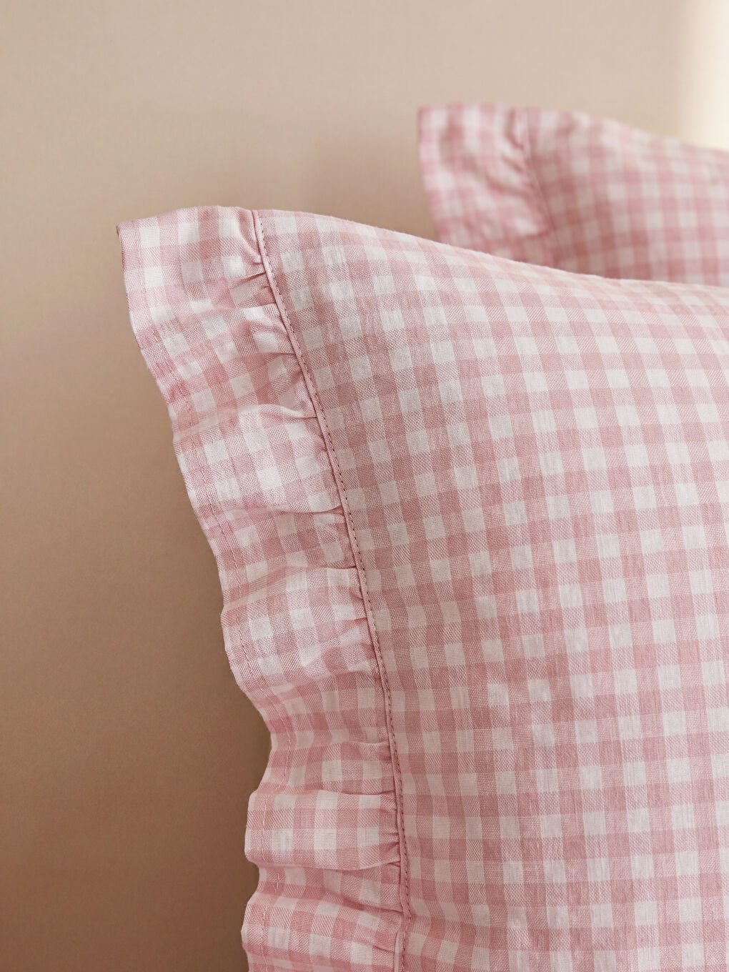 Gingham Patterned Single Duvet Cover Set-2