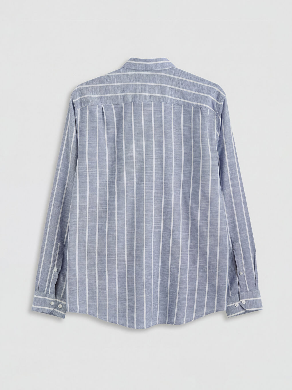 Mavi Regular Fit Çizgili Erkek Dokulu Gömlek-2