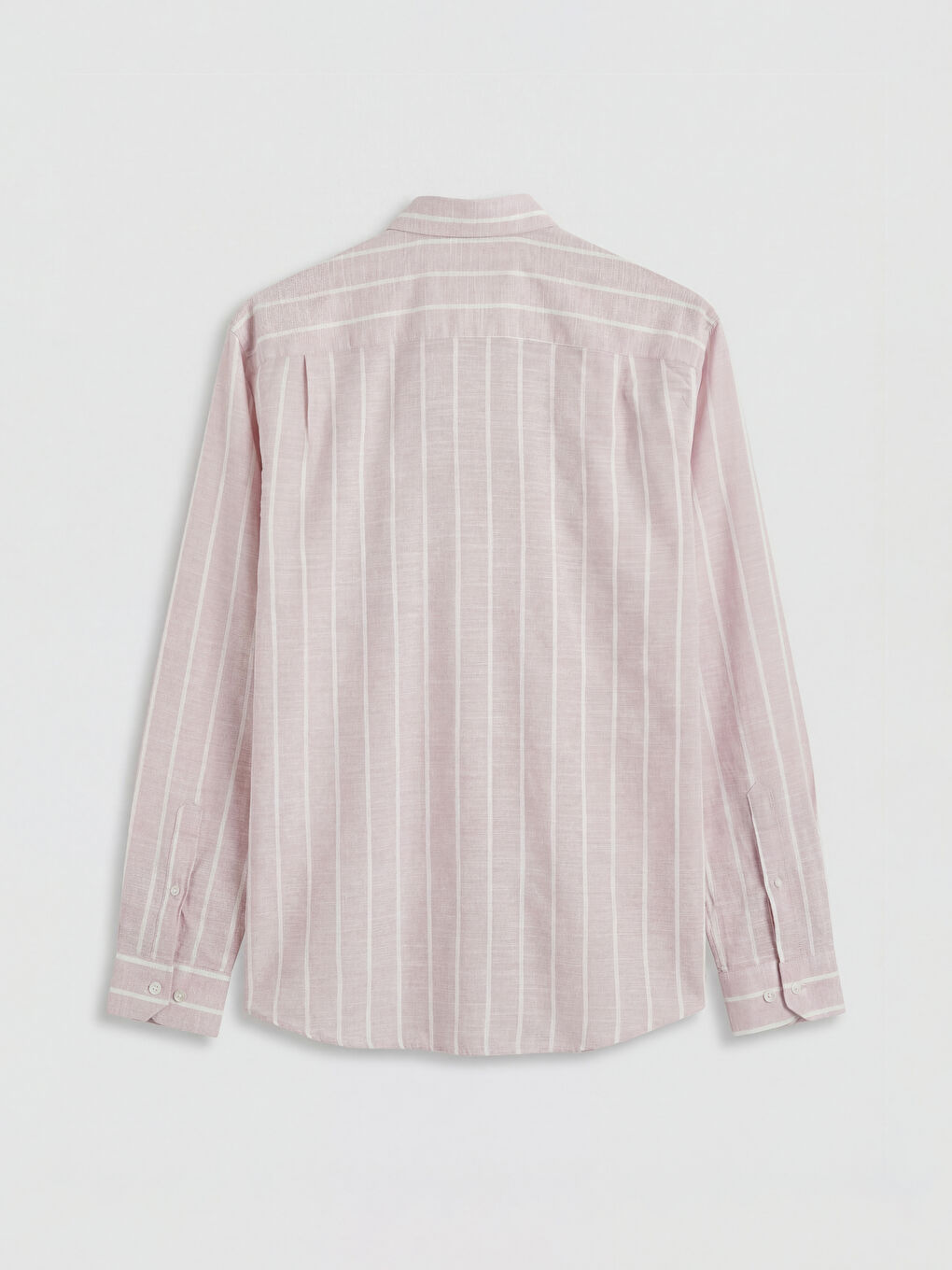 Pembe Regular Fit Çizgili Erkek Dokulu Gömlek-2