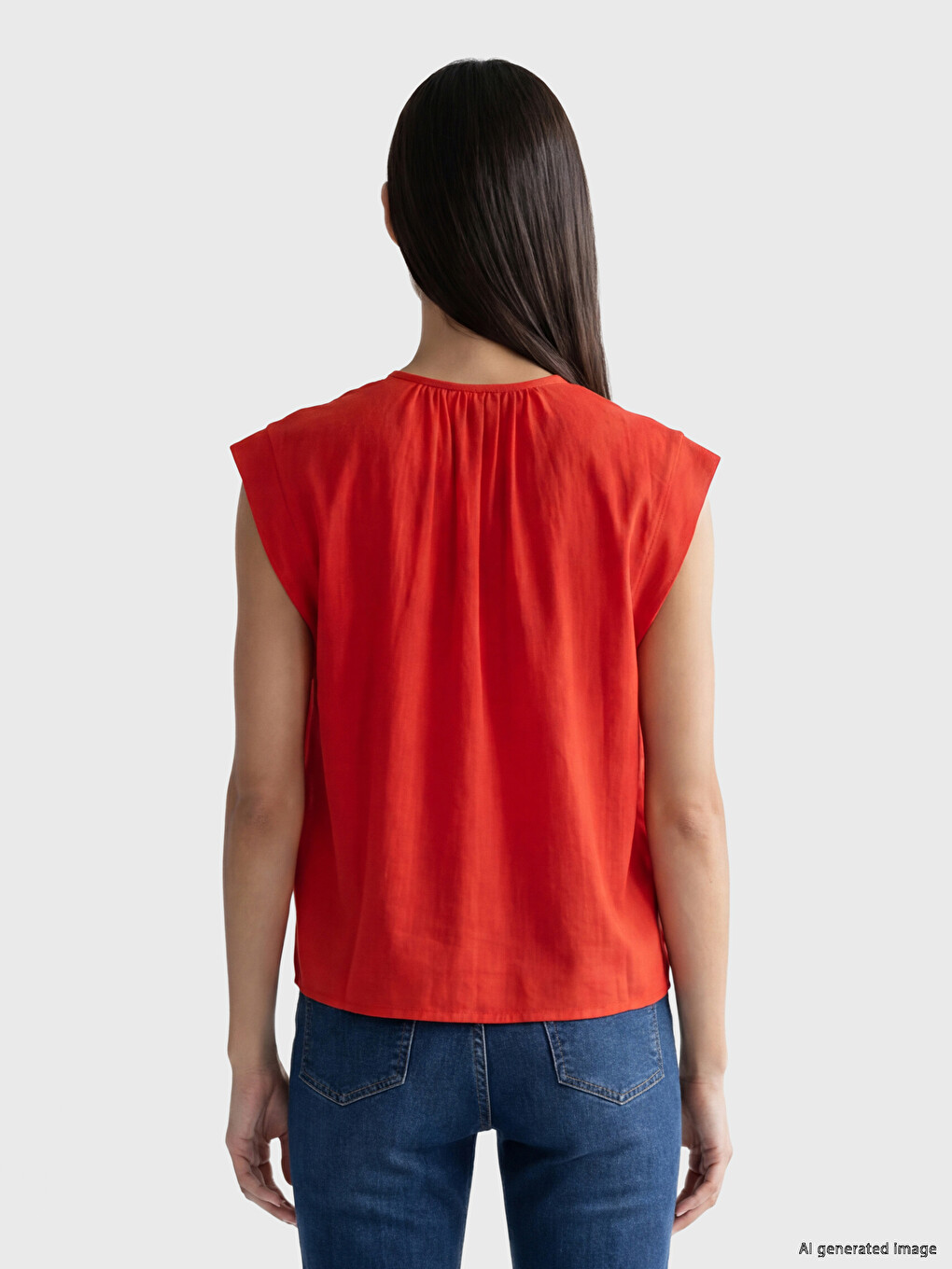 Tie Neck Gathered Blouse-3