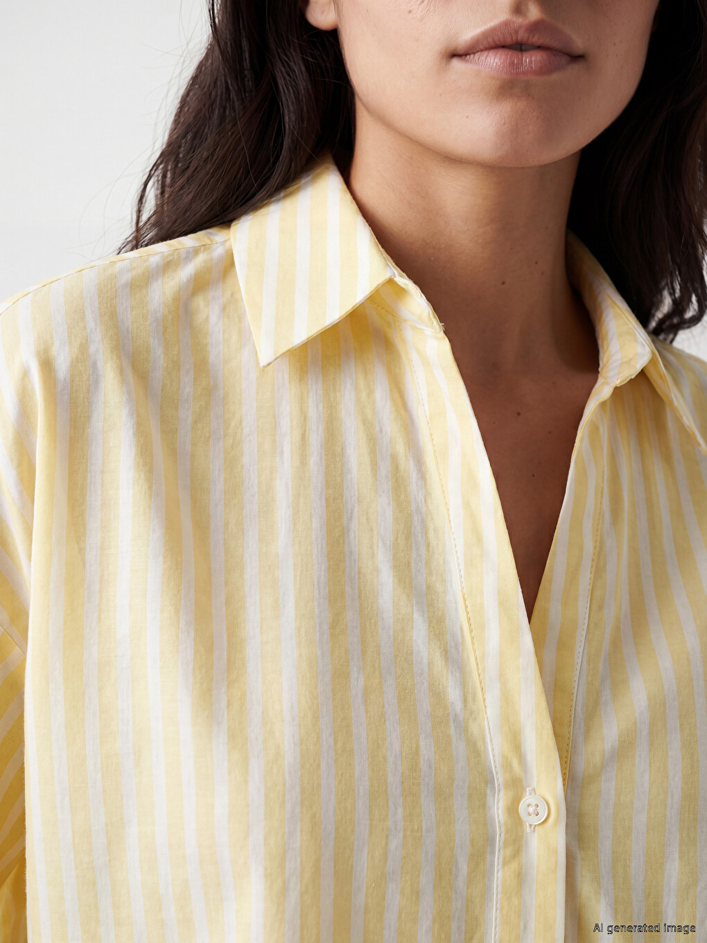 Striped Oversize Twill Women's Shirt-2