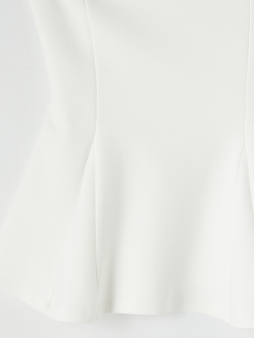 Beyaz Straplez Yaka Peplum Korse Bluz-2