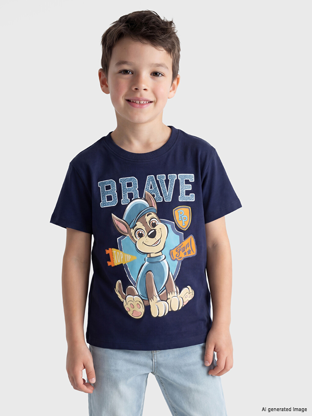 Lacivert Paw Patrol Baskılı Erkek Çocuk Tişört