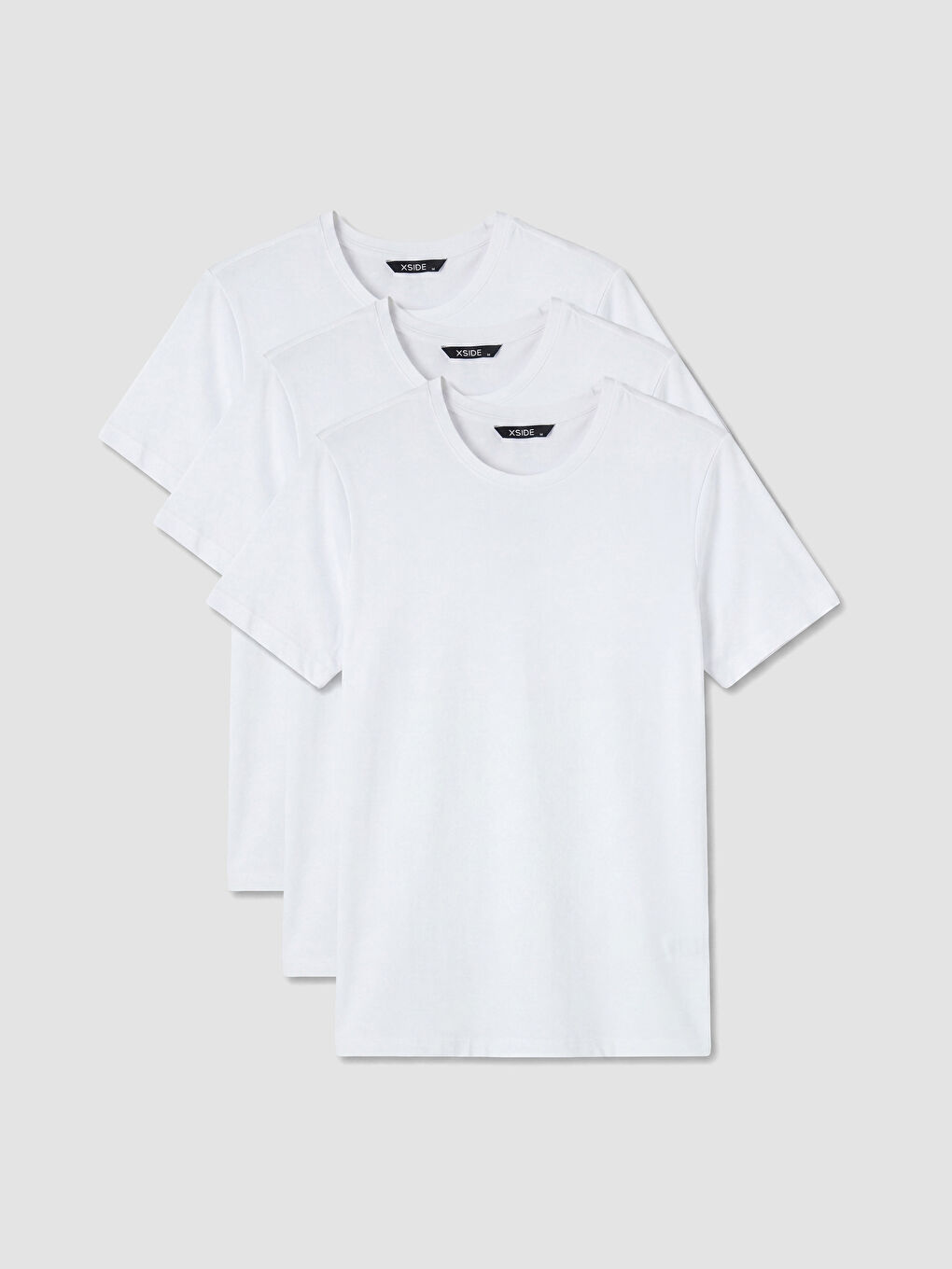 Beyaz Slim Fit Esnek Basic Erkek Tişört 3'lü