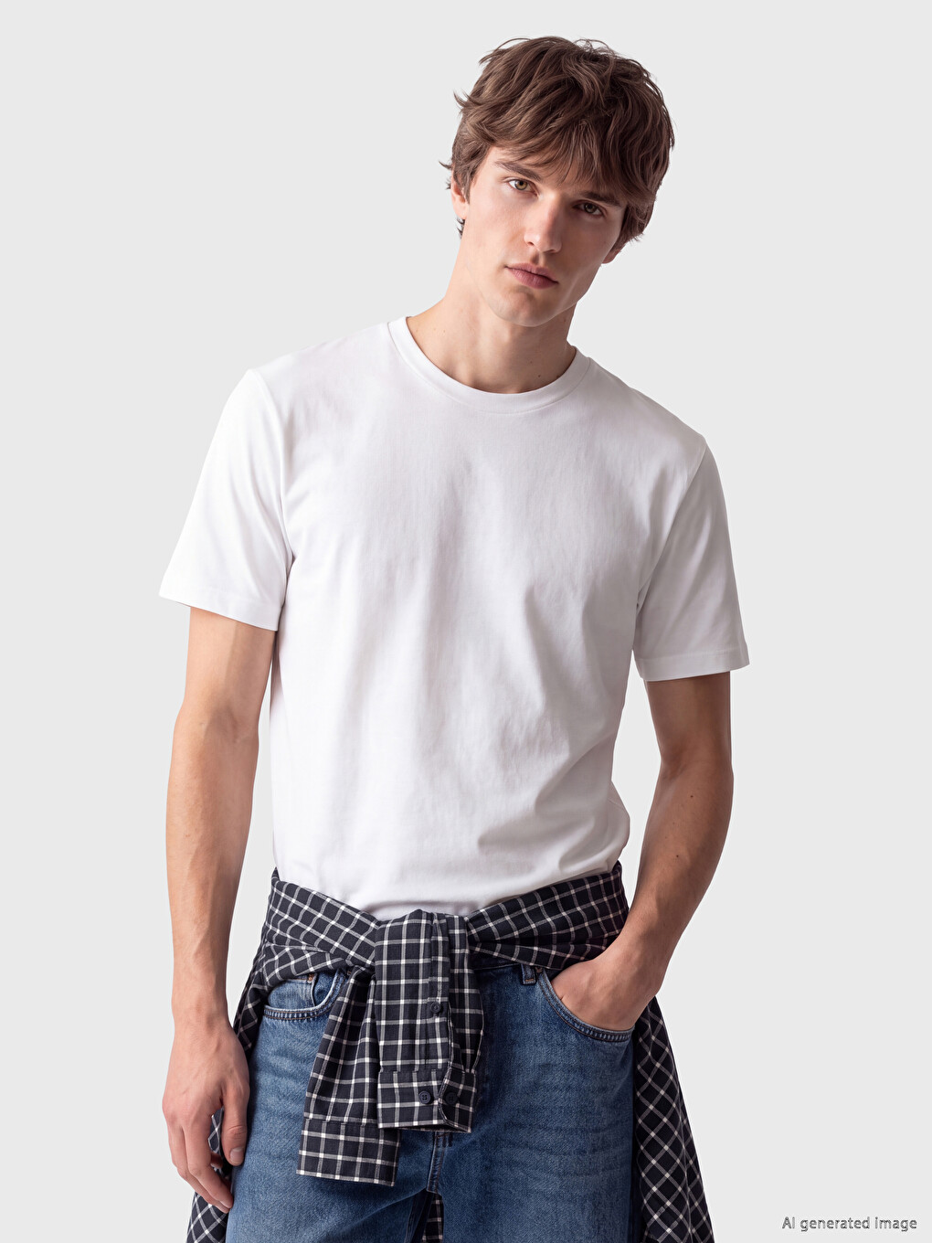 Lacivert 3'lü Loose Fit Kalın Kumaş Tişört /04-2