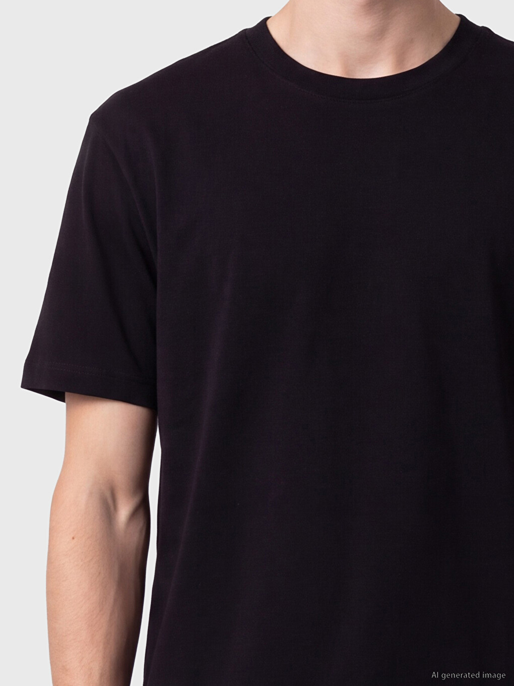 Lacivert 3'lü Loose Fit Kalın Kumaş Tişört /04-6