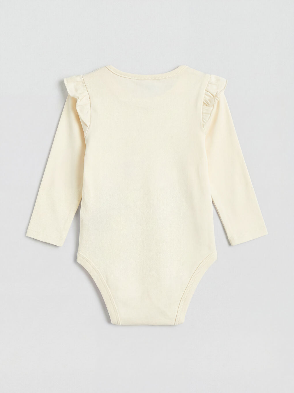 Ekru Çiçekli Kız Bebek Çıtçıtlı Body ve Tayt-2