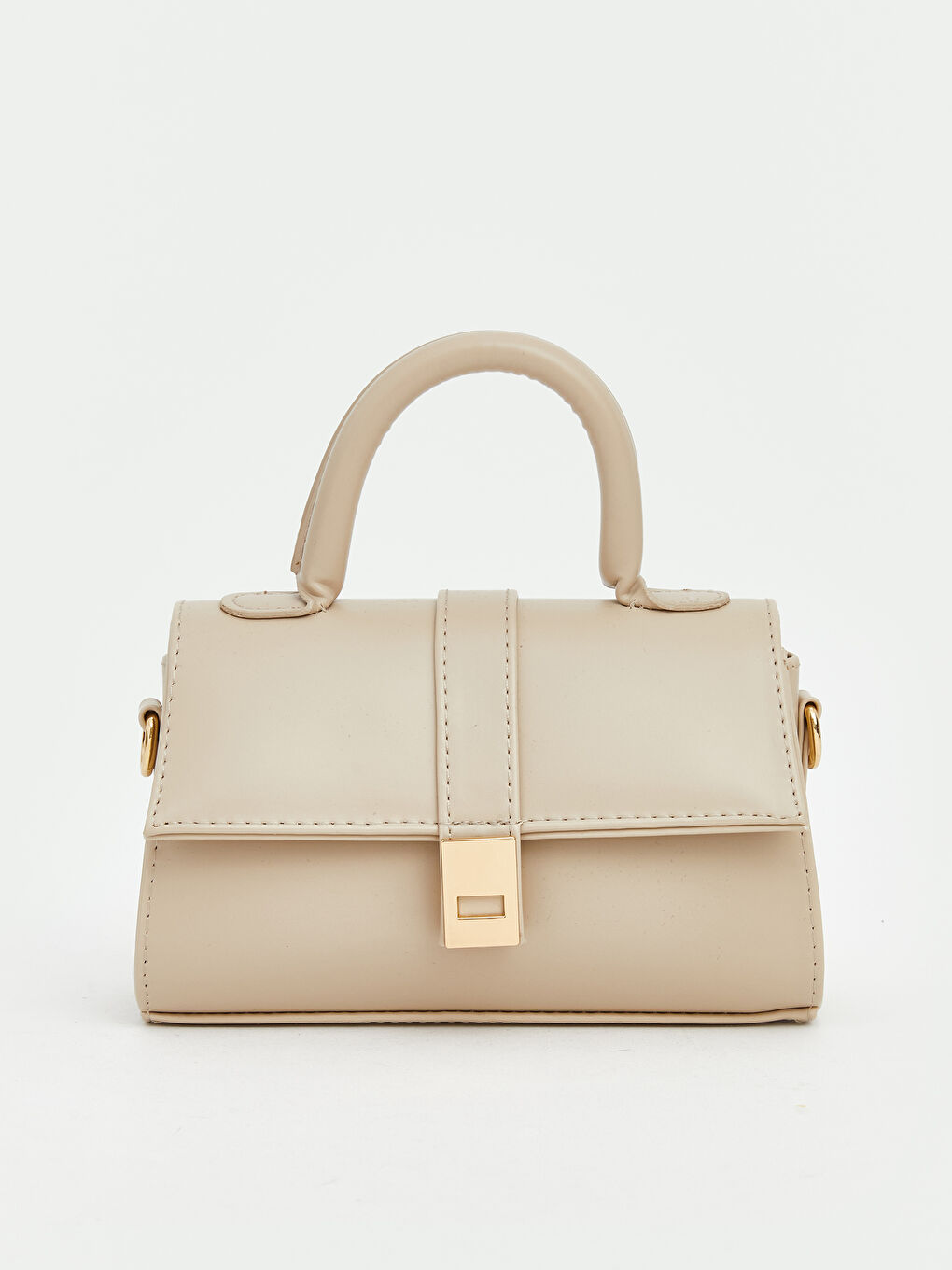 Bej Deri Görünümlü Kadın Omuz Çantası