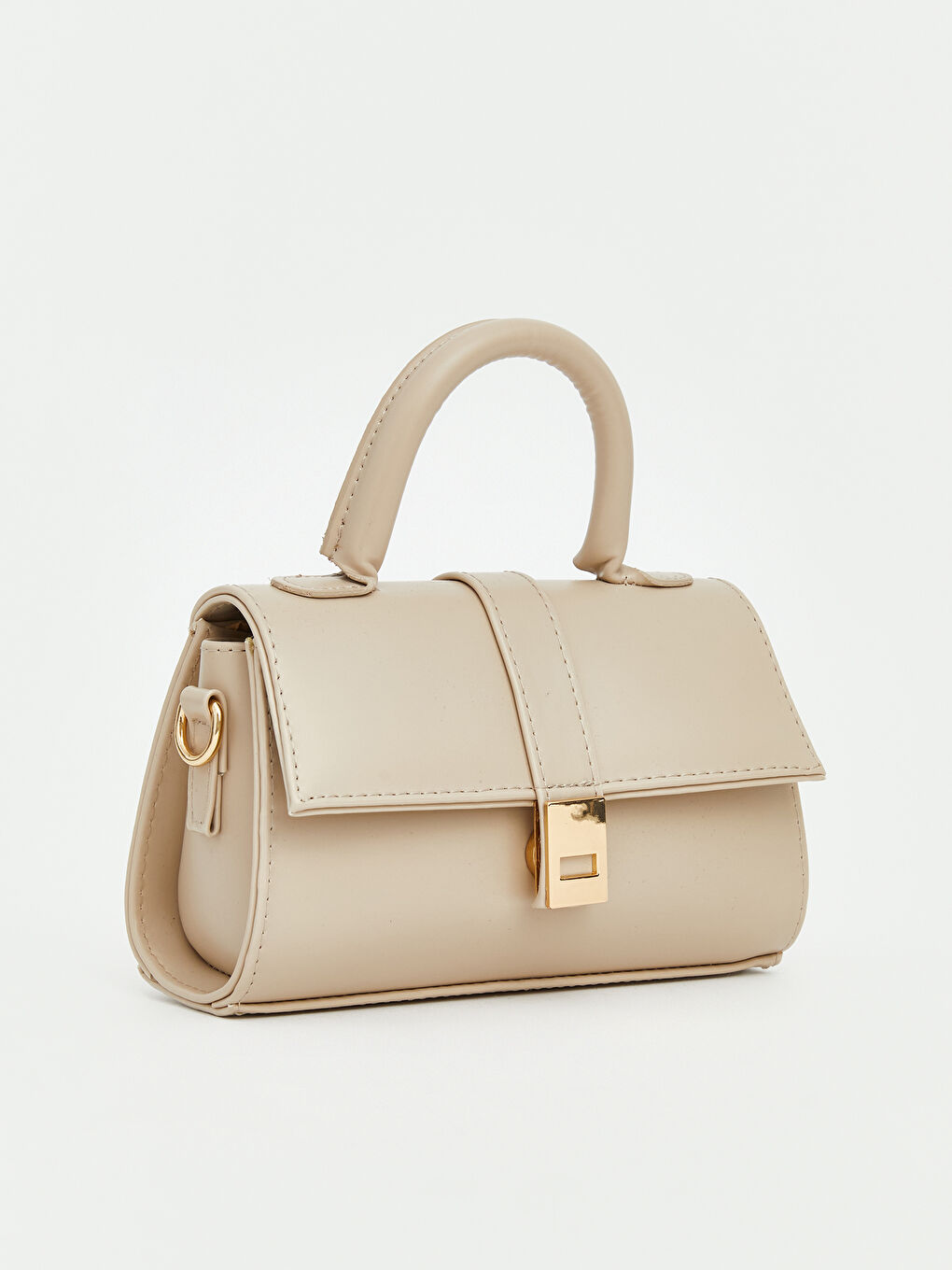 Bej Deri Görünümlü Kadın Omuz Çantası-2