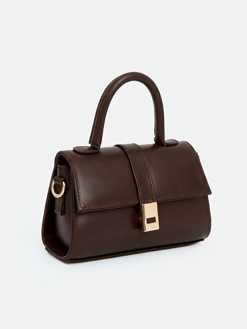 Kahverengi Deri Görünümlü Kadın Omuz Çantası-2