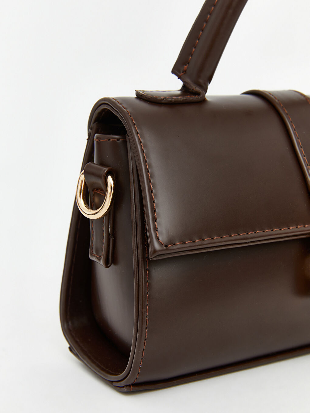 Kahverengi Deri Görünümlü Kadın Omuz Çantası-3