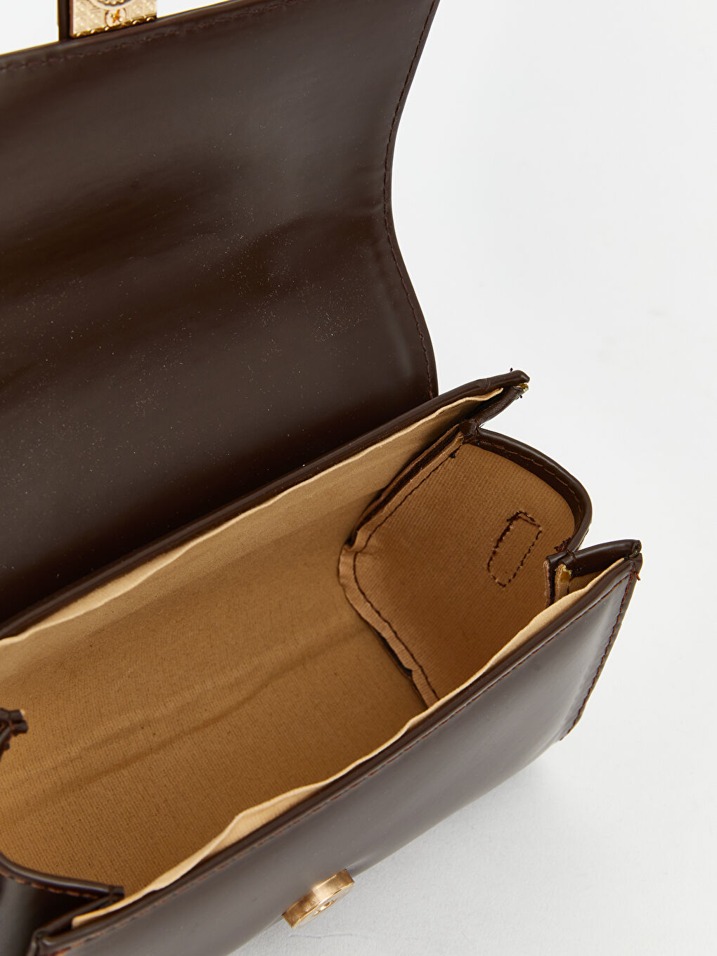 Kahverengi Deri Görünümlü Kadın Omuz Çantası-4